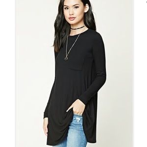 Long sleeve ribbed knit tunic